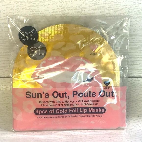 SF Suns Out, Pouts Out Gold Foil Lip Masks - Picture 1 of 1